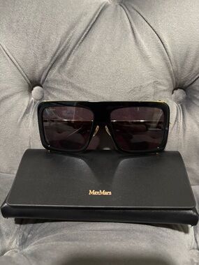MaxMara Black Sunglasses with Gold Accents